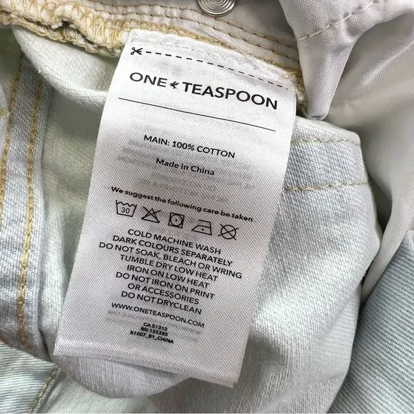 One Teaspoon Jackson Utility Mid Waist Wide Leg Jeans Le Surf 31 NEW - Picture 12 of 14